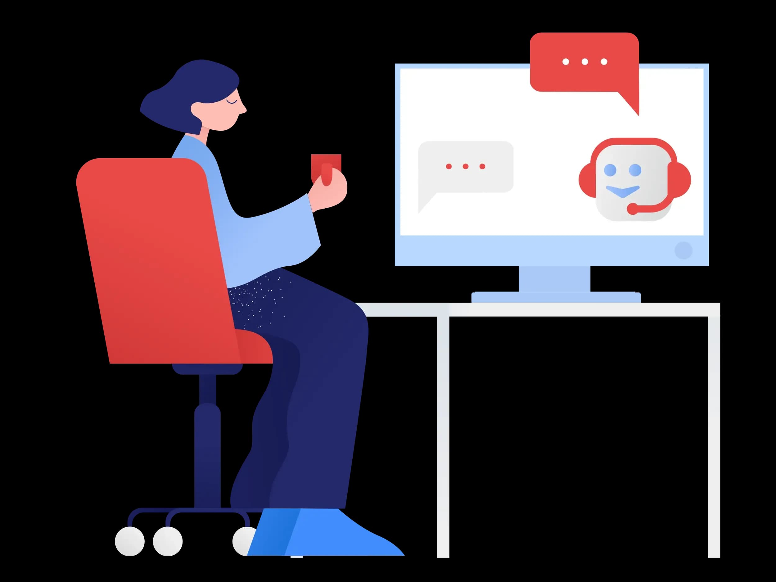 Woman talking to Kotae AI chatbot