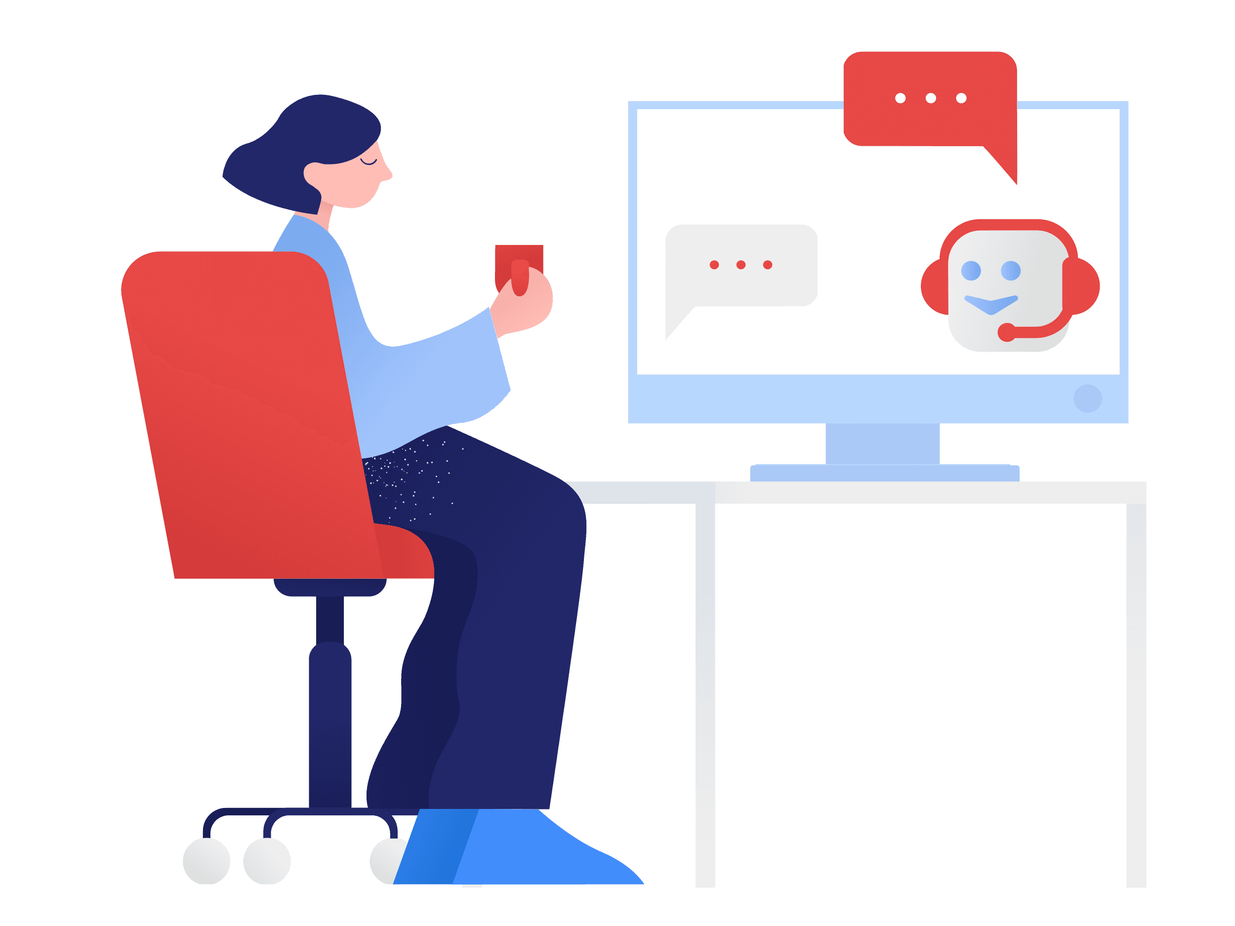 Woman talking to Kotae AI chatbot